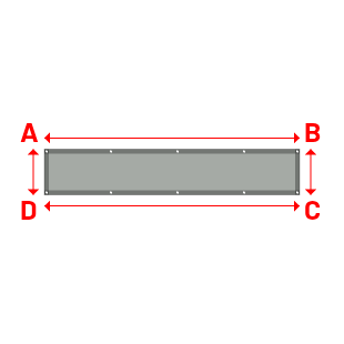Bâche Rectangle en Membrane PVC 670gr/m² - Etanche Gris clair RAL 7038 - 2.80x0.50m
