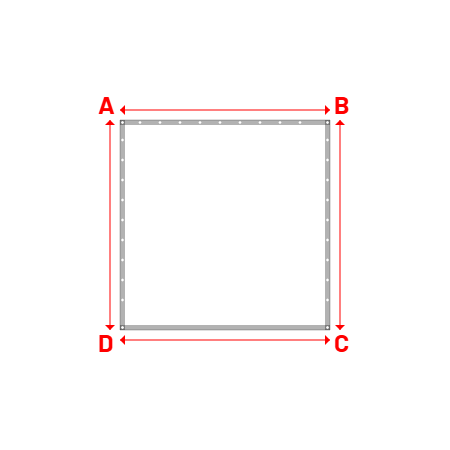 Bâche Rectangle en Membrane PVC 670gr/m² - Etanche Blanc RAL 9016 - 2.10x2.10m