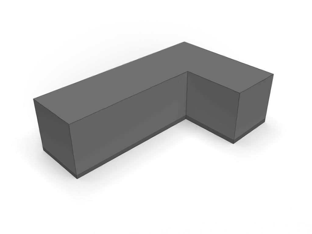 Quadrilatère Rectangle L en Membrane PVC 670gr/m² - Etanche Noir RAL 9005