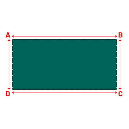 Bâche Rectangle en Membrane PVC 670gr/m² - Etanche Vert industrie RAL 6026 - 5.00x2.40m