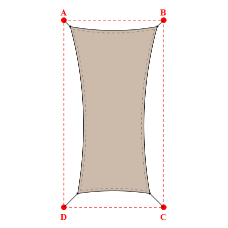 Voile d'ombrage rectangle en Soltis Lounge 96 Sandy beige 96-2135 - 3,49x6,69x2,89x6,69m