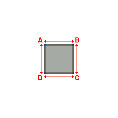 Bâche Rectangle en Membrane PVC 670gr/m² - Etanche Gris clair RAL 7038 - 1.00x1.00m
