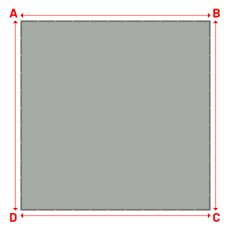 Bâche Rectangle en Membrane PVC 670gr/m² - Etanche Gris clair RAL 7038 - 6.80x6.80m