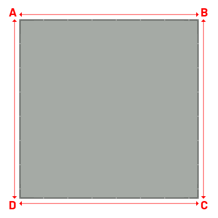 Bâche Rectangle en Membrane PVC 670gr/m² - Etanche Gris clair RAL 7038 - 6.80x6.80m