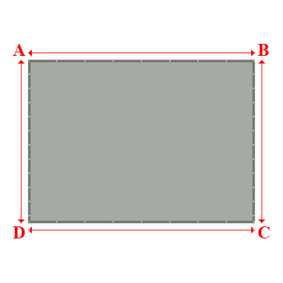 Bâche Rectangle en Membrane PVC 670gr/m² - Etanche Gris clair RAL 7038 - 5.00x3.60m