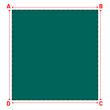 Bâche Rectangle en Membrane PVC 670gr/m² - Etanche Vert industrie RAL 6026 - 5.00x5.25m