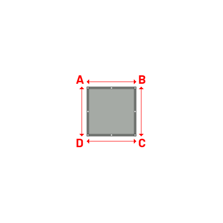 Bâche Rectangle en Bâche 670gr/m² - Fabrication Française - Etanche Gris clair RAL 7038 - 1.00x1.00m