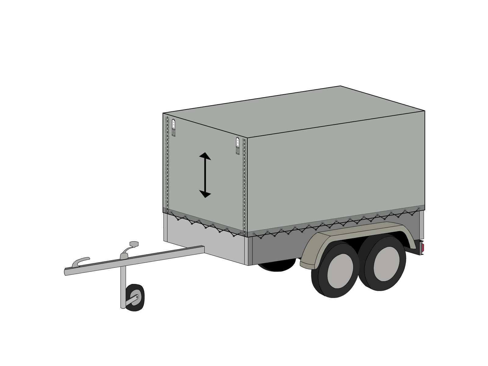 Bâche pour remorque EDUARD en Bâche 670gr/m² - Fabrication Française - Etanche Gris clair RAL 7038