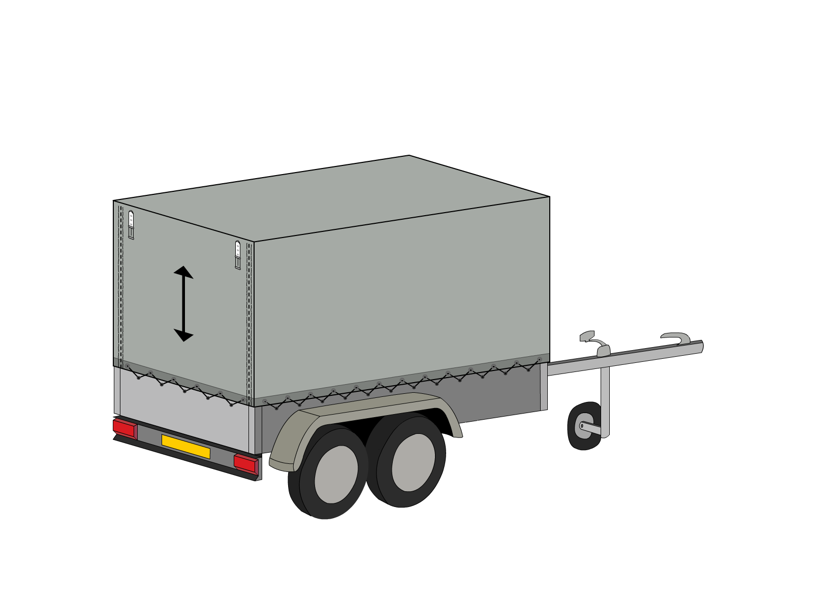 Bâche pour remorque EDUARD en Bâche 670gr/m² - Fabrication Française - Etanche Gris clair RAL 7038