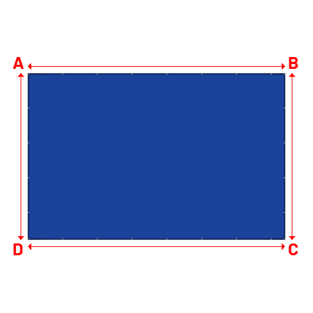 Bâche Rectangle en Bâche 670gr/m² - Fabrication Française - Etanche Bleu foncé RAL 5002 - 8.20x5.30m