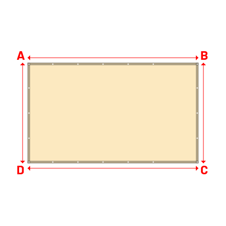 Bâche Rectangle en Bâche 670gr/m² - Fabrication Française - Etanche Beige ral 1015 - 3.40x2.00m