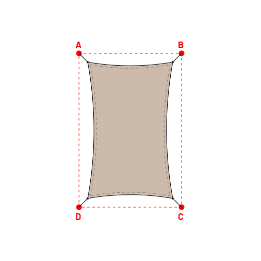 Voile d'ombrage rectangle en Soltis Lounge 96 Sandy beige 96-2135 - 1,66x2,66x1,66x2,66m