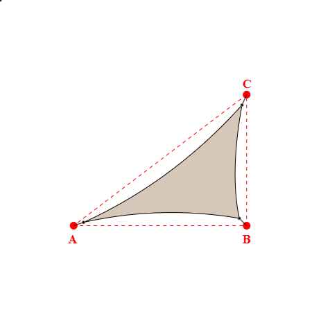 Voile d'ombrage triangle en Soltis Horizon 86 Beige sablé 86-2135 - 4,49x3,26x5,68m