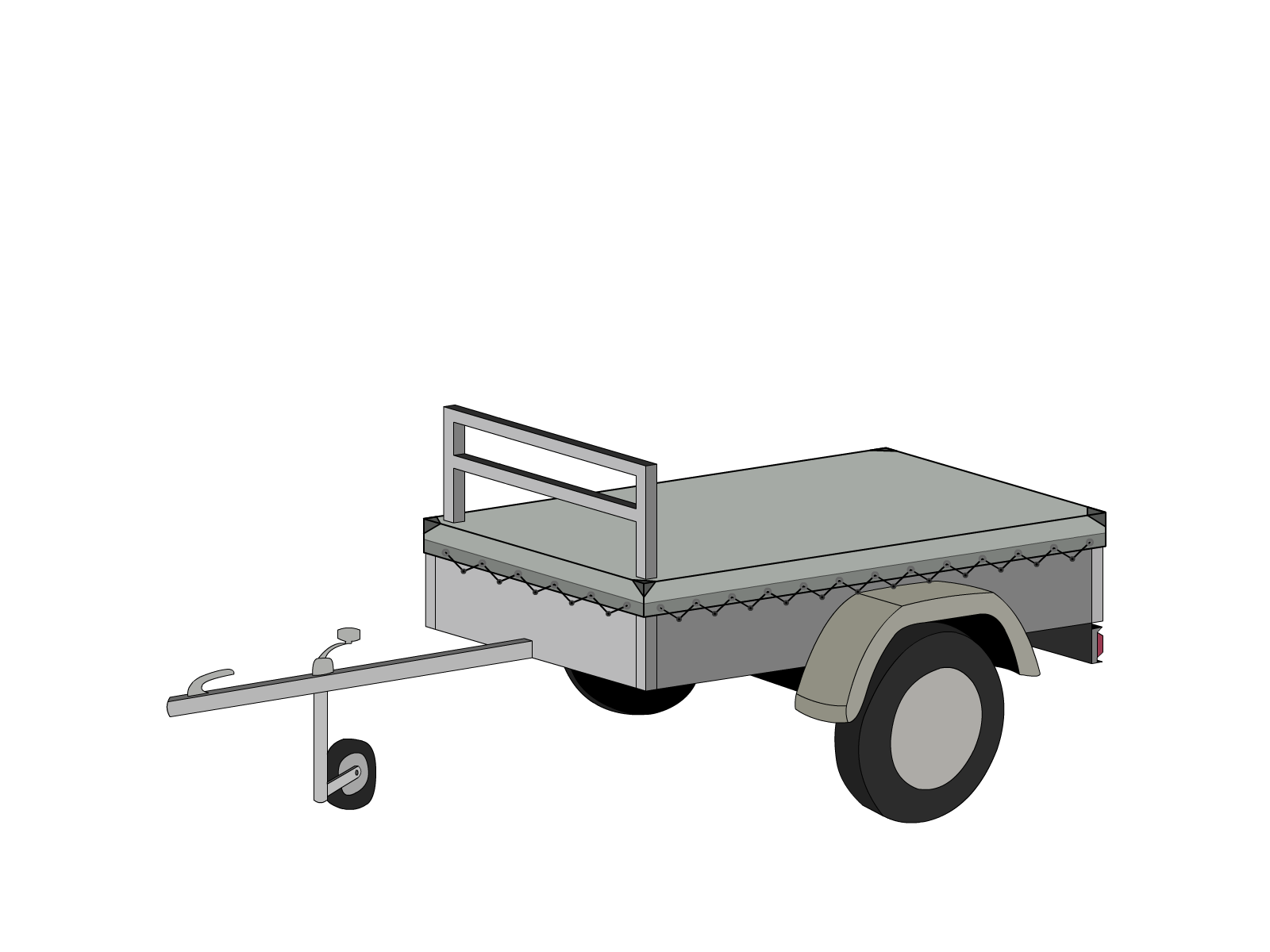 Bâche pour remorque bagagère Basse droite en Protect 670 : La référence en matière de protection étanche Gris clair RAL 7038