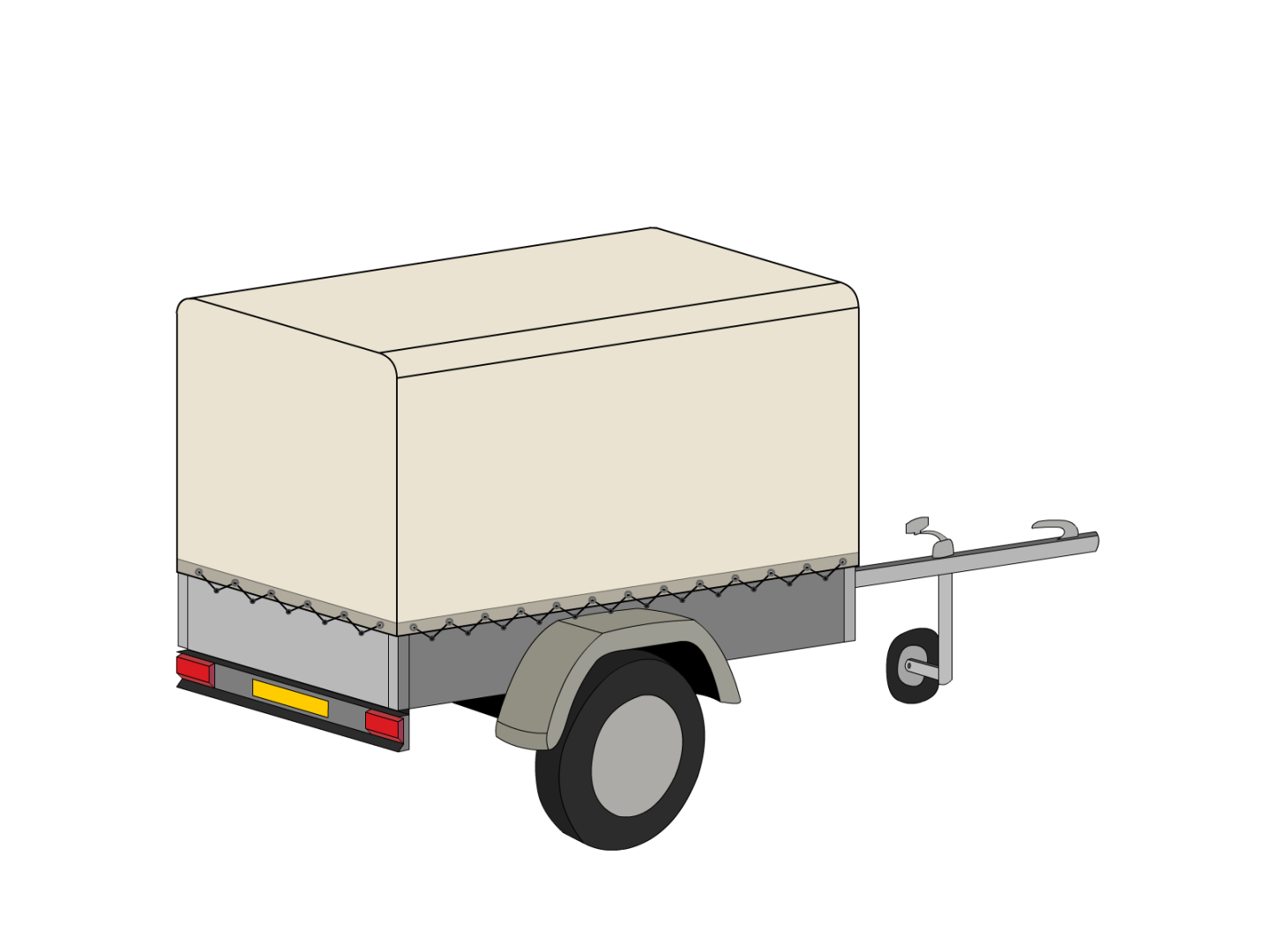 Bâche pour remorque ERDE en Protect 670 : La référence en matière de protection étanche Blanc perlé RAL 1013