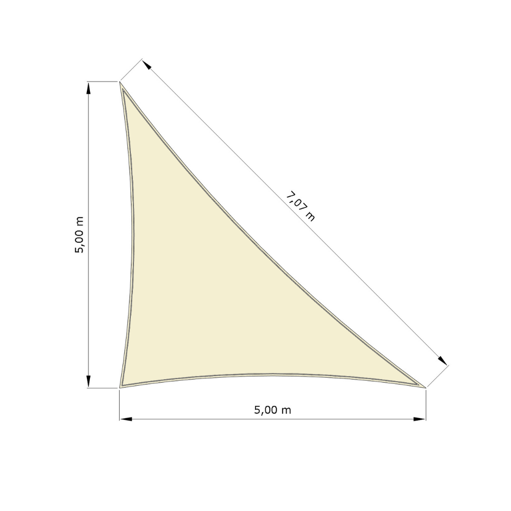 Voile d'ombrage tria standard ajr Naturel (759 AustralMesh) d'une dimension de 5x5x707m