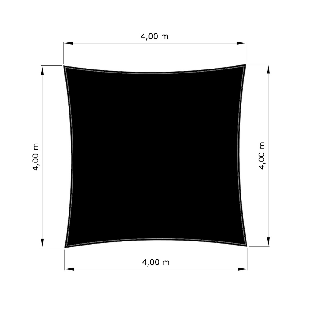 Voile d'ombrage standard ajourée carrée Sable (101 Hydris Waterproof) d'une dimension de 4x4m