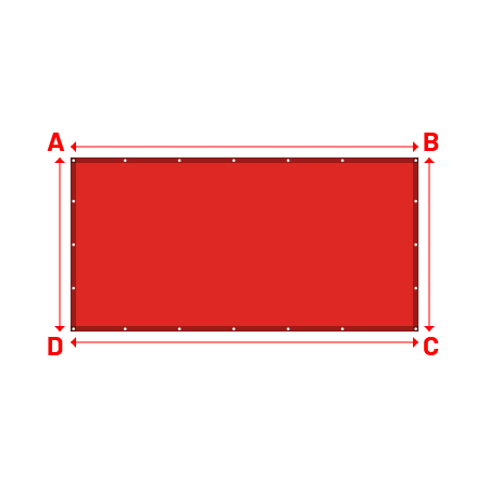 Bâche Rectangle en Protect 670 : La référence en matière de protection étanche Rouge RAL 3002 - 3.20x1.60m