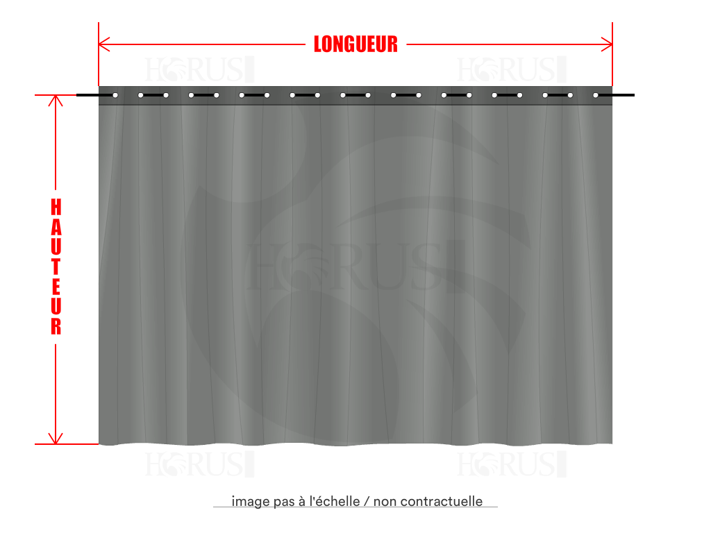 Rideau de séparation sur mesure en Protect 670 : La référence en matière de protection étanche Gris clair RAL 7038 - 2x2m
