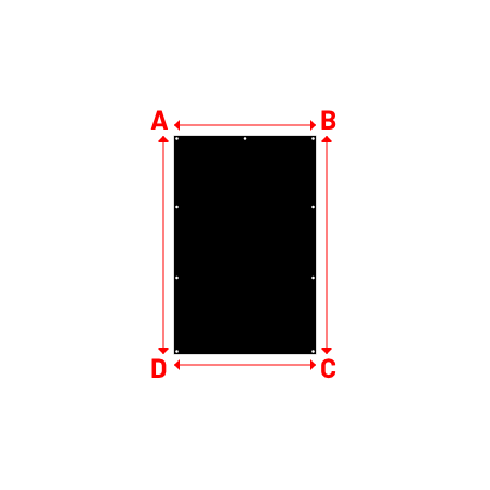 Bâche Rectangle en Protect 670 : La référence en matière de protection étanche Noir RAL 9005 - 1.30x2.00m