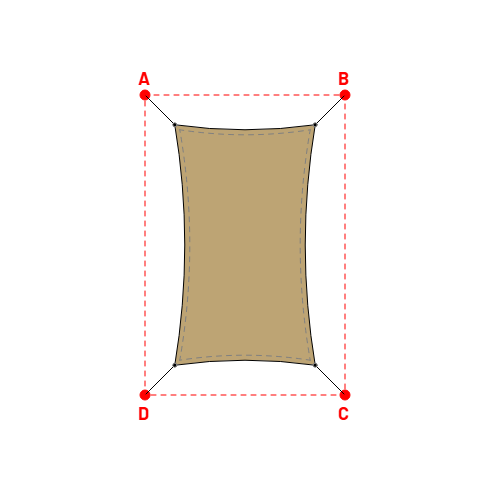 Voile d'ombrage rectangle en AustralMesh - Toile d'ombrage ajourée Sable du désert (704 AustralMesh) - 1,40x2,40x1,40x2,40m