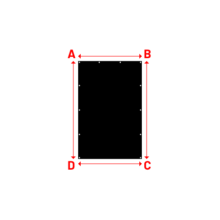 Bâche Rectangle en Protect 670 : La référence en matière de protection étanche Noir RAL 9005 - 1.30x2.00m