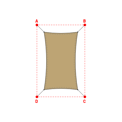 Voile d'ombrage rectangle en AustralMesh - Toile d'ombrage ajourée Sable du désert (704 AustralMesh) - 1,40x2,40x1,40x2,40m