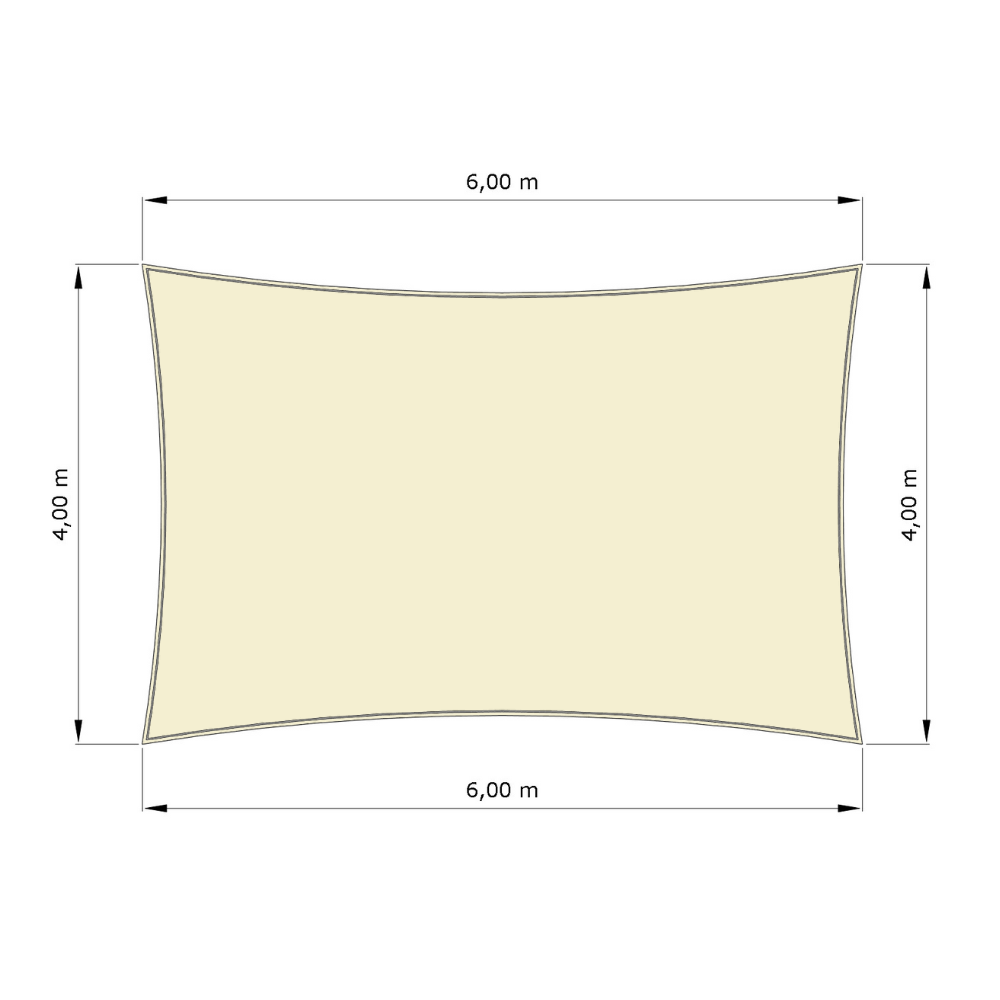 Voile d'ombrage standard ajourée rectangle Naturel (759 AustralMesh) d'une dimension de 4x6m