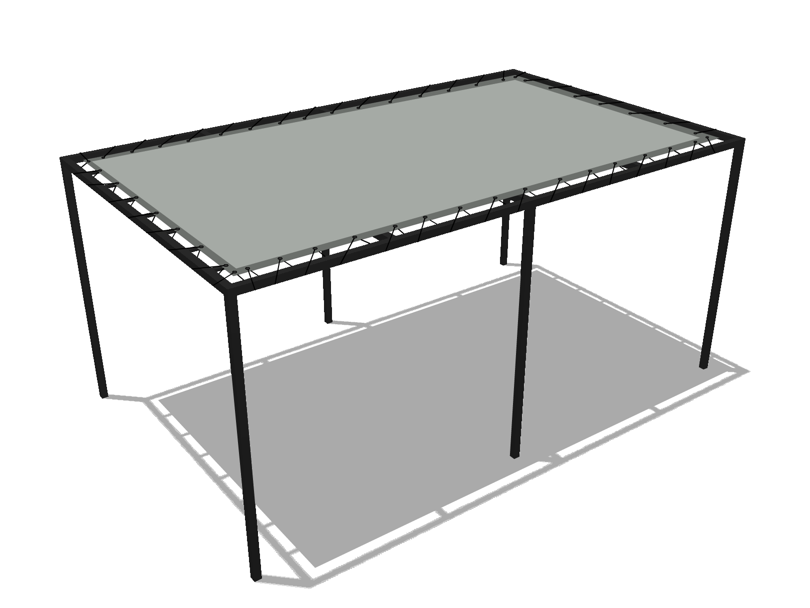 Bâche pour pergola métallique sur pieds droite en Protect 670 : La référence en matière de protection étanche Gris clair RAL 7038