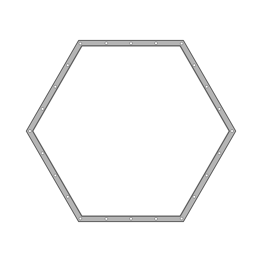 Bâche plate hexagonale regulier en Protect 670 : La référence en matière de protection étanche Blanc RAL 9016 d'une dimension de 2m