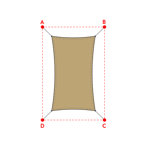 Voile d'ombrage rectangle en AustralMesh - Toile d'ombrage ajourée Sable du désert (704 AustralMesh) - 1,40x2,40x1,40x2,40m