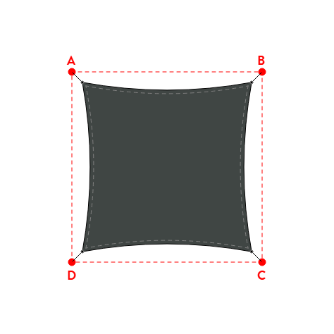 Voile d'ombrage rectangle en AustralMesh - Toile d'ombrage ajourée Métal à canon (002 AustralMesh) - 4,80x4,80x4,80x4,80m
