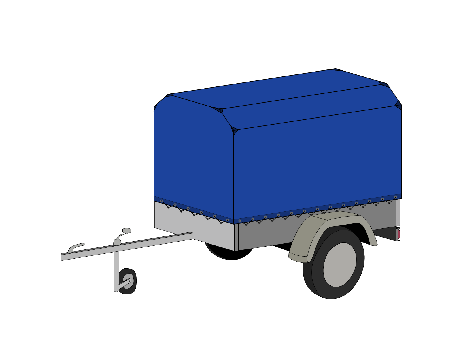 Bâche pour remorque bagagère Pan coupé en Protect 670 : La référence en matière de protection étanche Bleu foncé RAL 5002