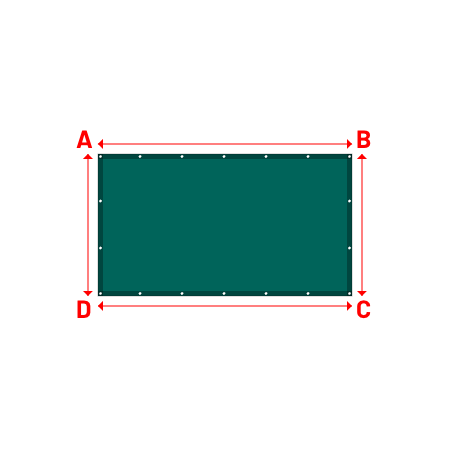 Bâche Rectangle en Protect 670 : La référence en matière de protection étanche Vert industrie RAL 6026 - 2.54x1.42m