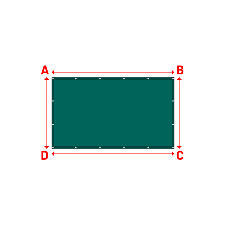 Bâche Rectangle en Protect 670 : La référence en matière de protection étanche Vert industrie RAL 6026 - 2.44x1.42m
