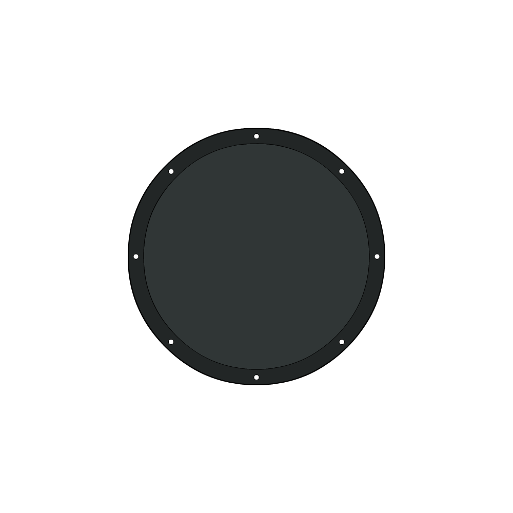 Bâche plate ronde en Protect 670 : La référence en matière de protection étanche Gris anthracite RAL 7016 d'une diamètre de 1.32m