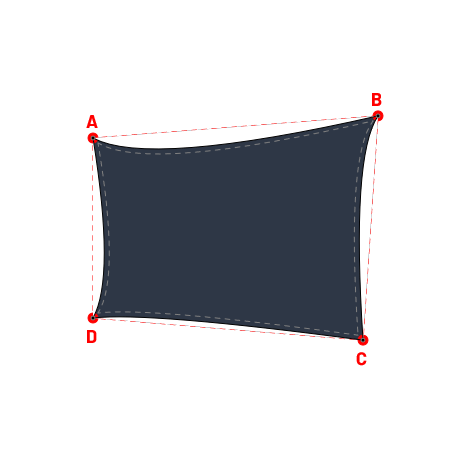 Voile d'ombrage trapèze en AustralMesh - Toile d'ombrage ajourée Bleu marine (735 AustralMesh) - 1,90x1,50x1,80x1,20m