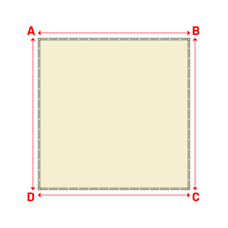 Bâche Rectangle en AustralMesh - Toile d'ombrage ajourée Naturel (759 AustralMesh) - 3.00x3.00m