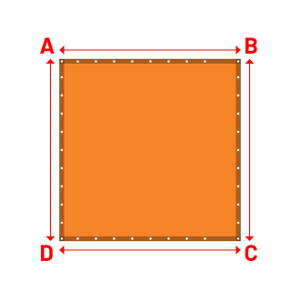 Bâche Rectangle en Protect 670 : La référence en matière de protection étanche Orange RAL 2004 - 1.99x2.00m