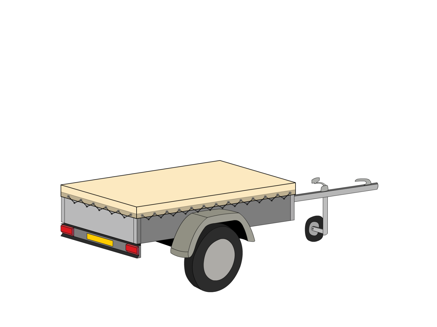 Bâche pour remorque bagagère Basse droite en Protect 670 : La référence en matière de protection étanche Beige ral 1015