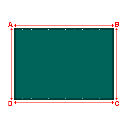 Bâche Rectangle en Protect 670 : La référence en matière de protection étanche Vert industrie RAL 6026 - 3.50x2.50m