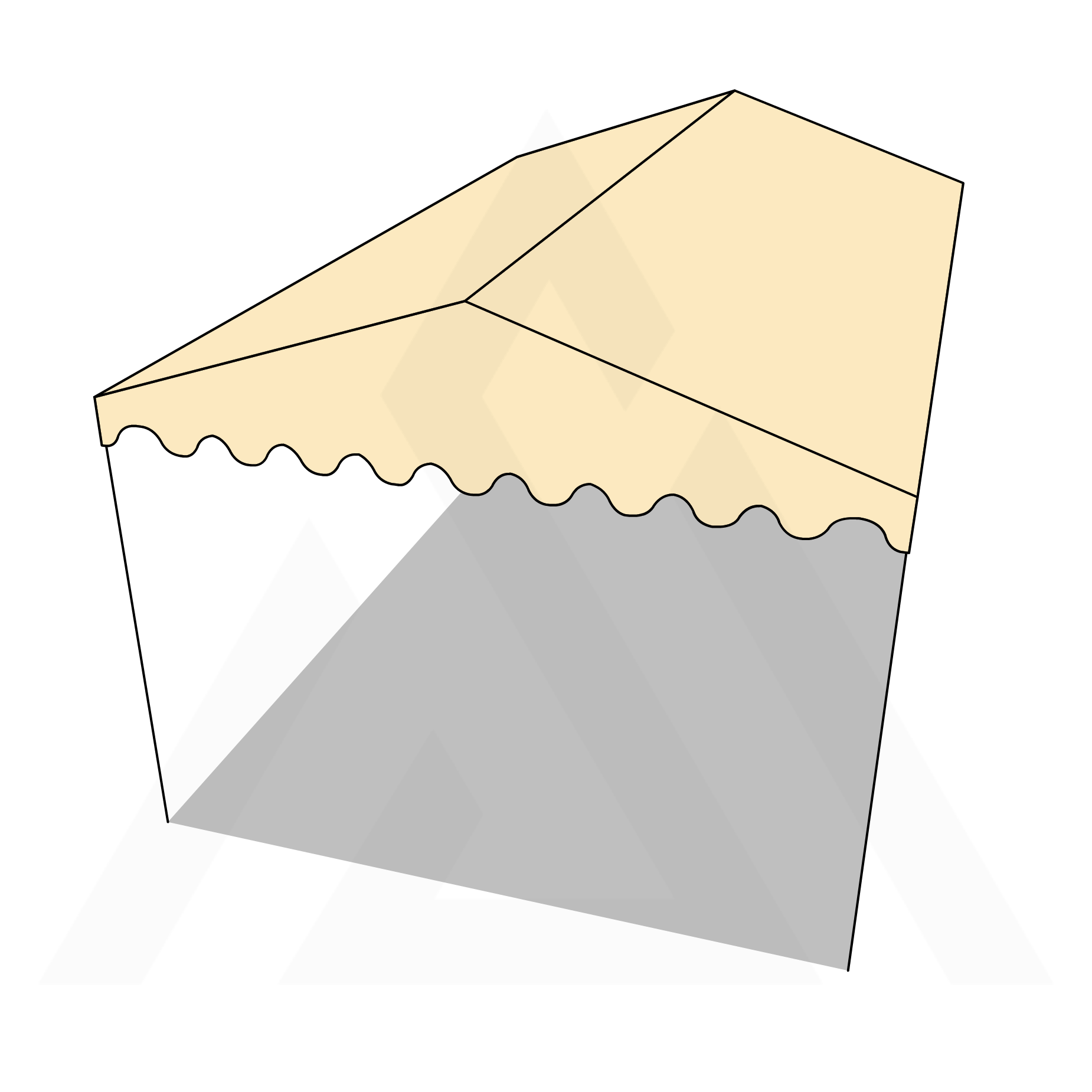 Bâche tonnelle rectangle 2 pentes en Protect 670 : La référence en matière de protection étanche Beige ral 1015 - 3x2.5m