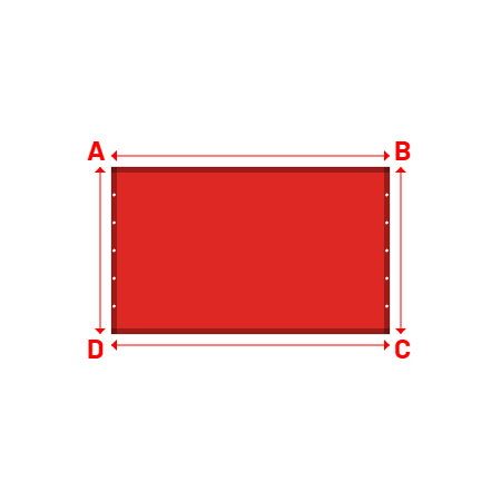 Bâche Rectangle en Protect 670 : La référence en matière de protection étanche Rouge RAL 3002 - 2.50x1.50m