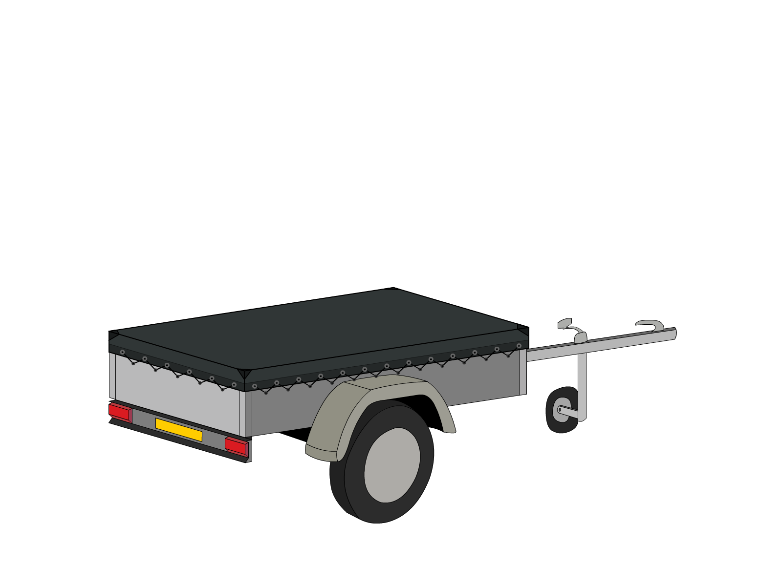 Bâche pour remorque bagagère Basse droite en Protect 670 : La référence en matière de protection étanche Gris anthracite RAL 7016