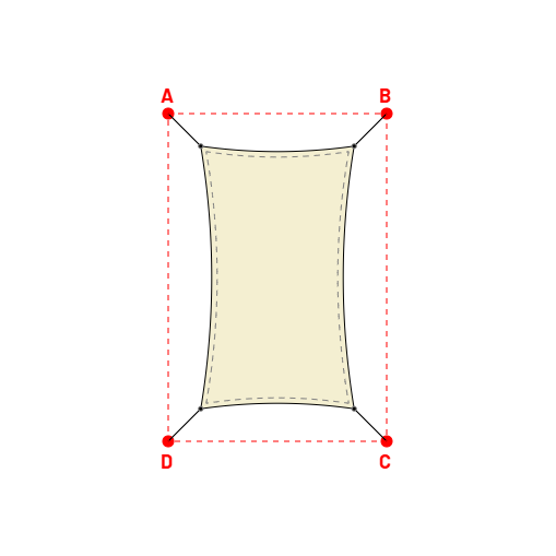 Voile d'ombrage rectangle en AustralMesh - Toile d'ombrage ajourée Naturel (759 AustralMesh) - 1,40x2,40x1,40x2,40m