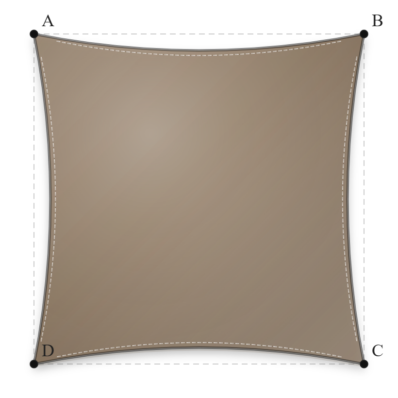 Voile d'ombrage - Voile d'ombrage Carrée - Bois flotté 294 (AustralMesh)